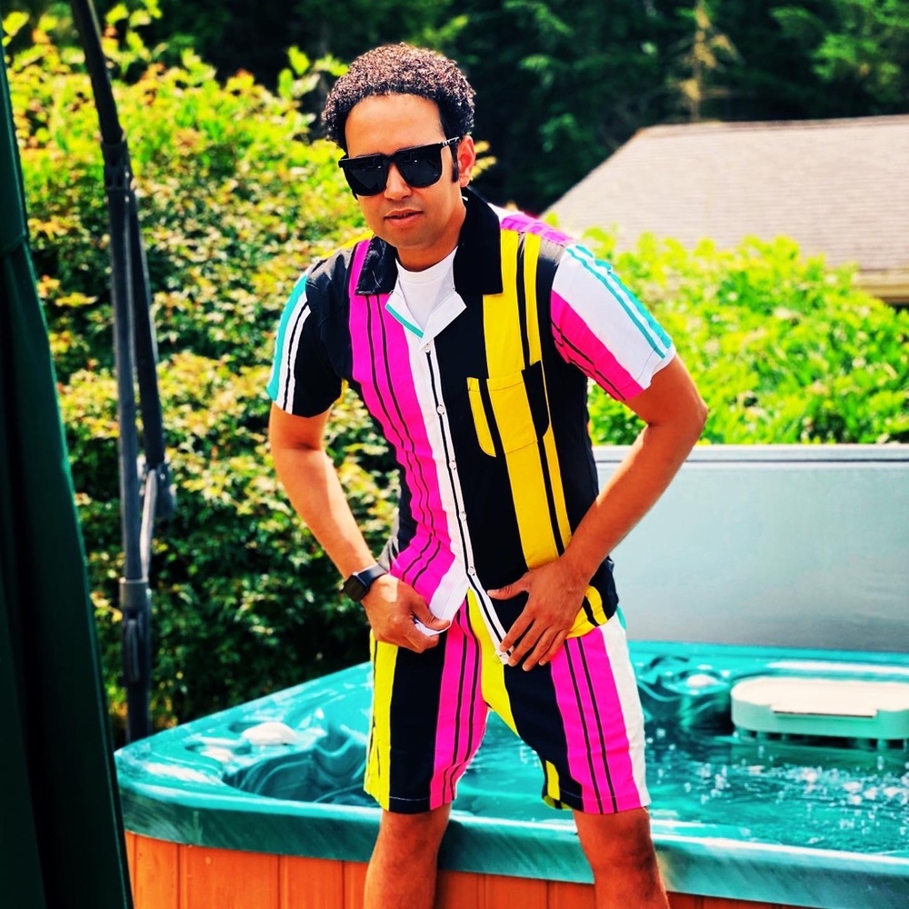 Fashion Nova Men Colorful Striped Color Block Shorts In Large